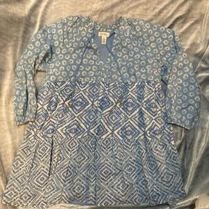 Jessica Simpson Baby Doll Style Blue and White Dress